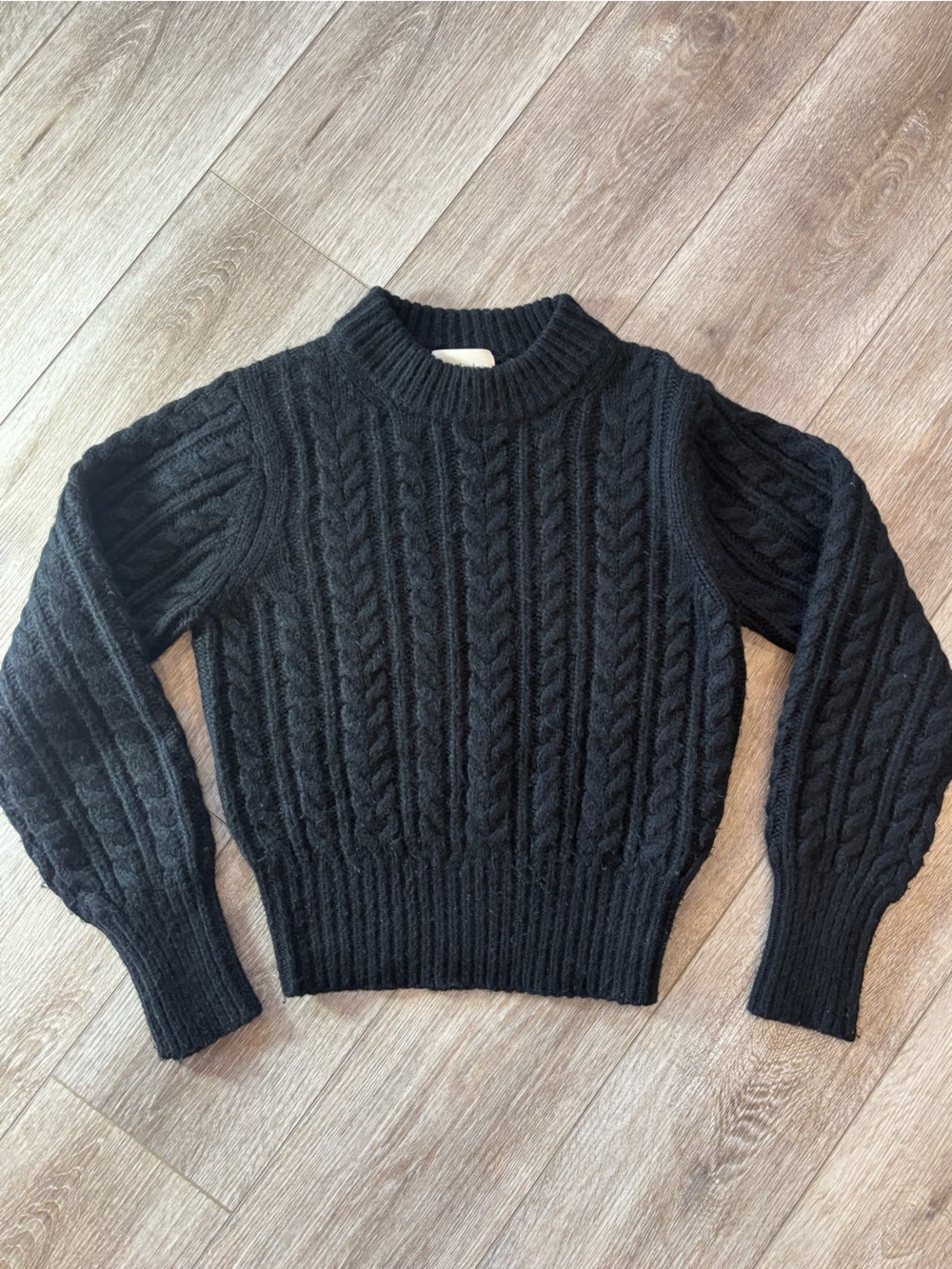 Wilfred Black Cable Crewneck Sweater